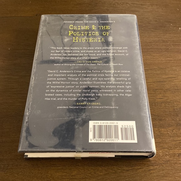 Crime & The Politics of Hysteria by David C. Anderson (hardcover) vintage, 1995 - Picture 5 of 6